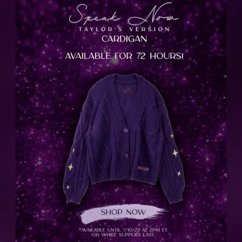 NEW Taylor Swift ‘Speak Now’ Cardigan XS/SM